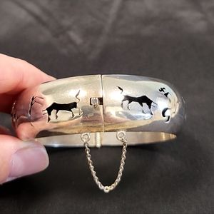 Vintage Mexican sterling silver Picasso bullfight storytelling bracelet EUC!